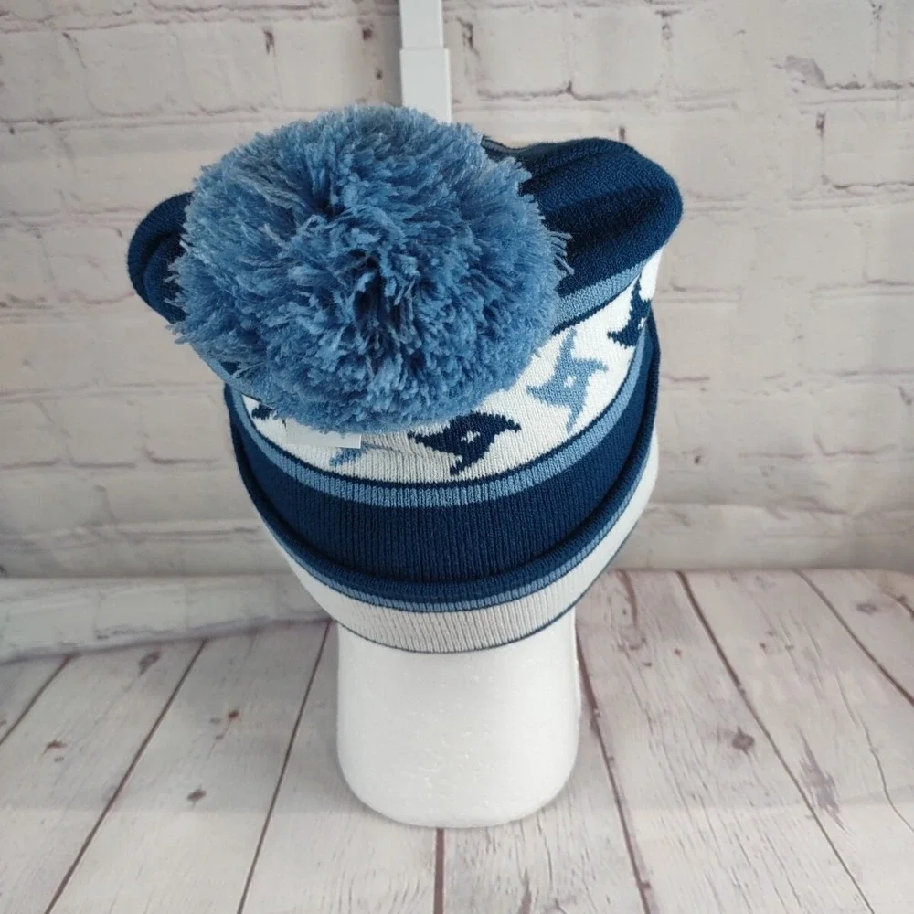Naruto Anime Unisex Kids Beanie Hat Toboggan One Sz Blues White Orange Blue Pom